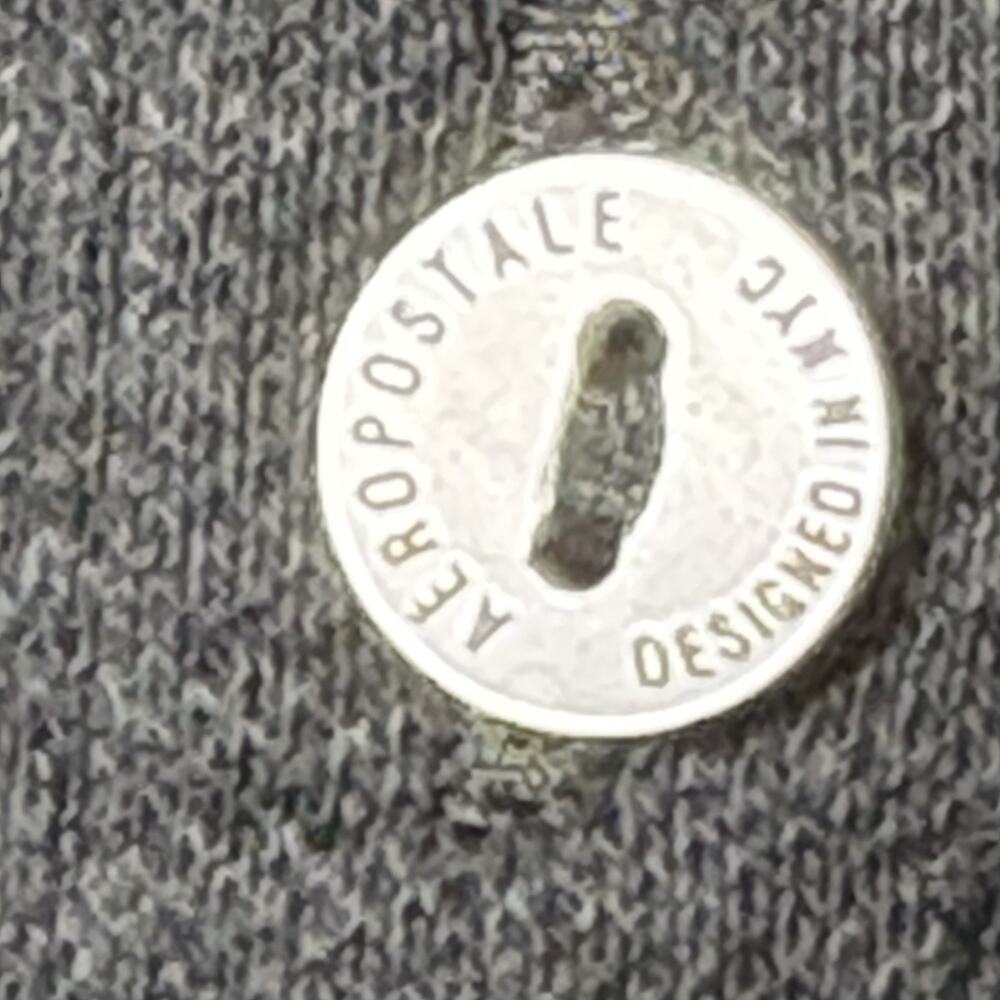 Aeropostale Polo Shirt Women Size XL A87 logo 5-Button Pique School Uniform Gray - Picture 3 of 8